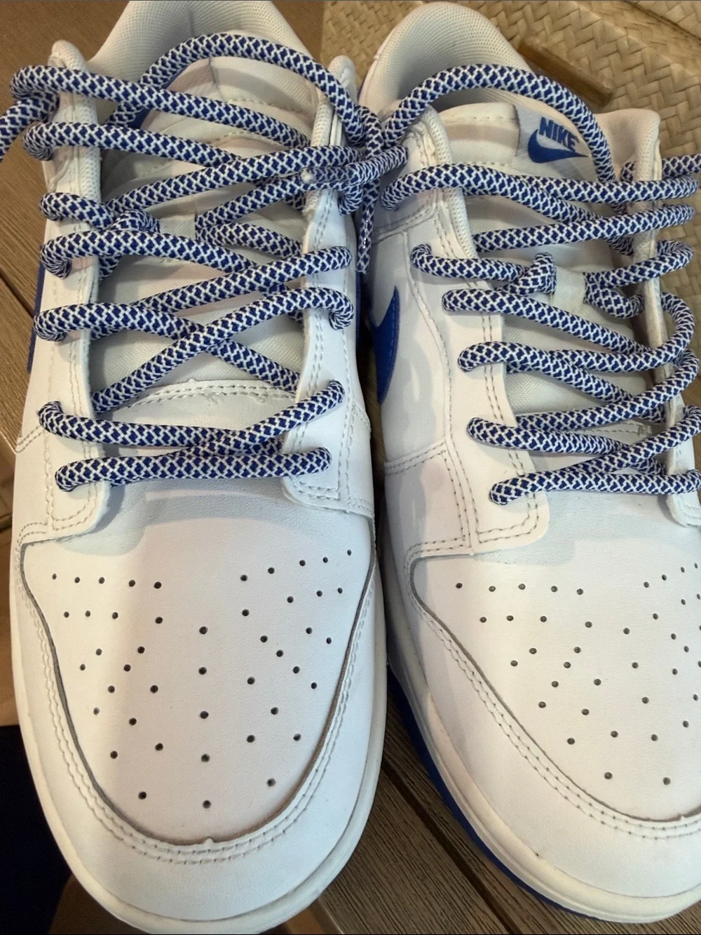 Nike Men’s Dunk White & Blue Low-Top Sneakers